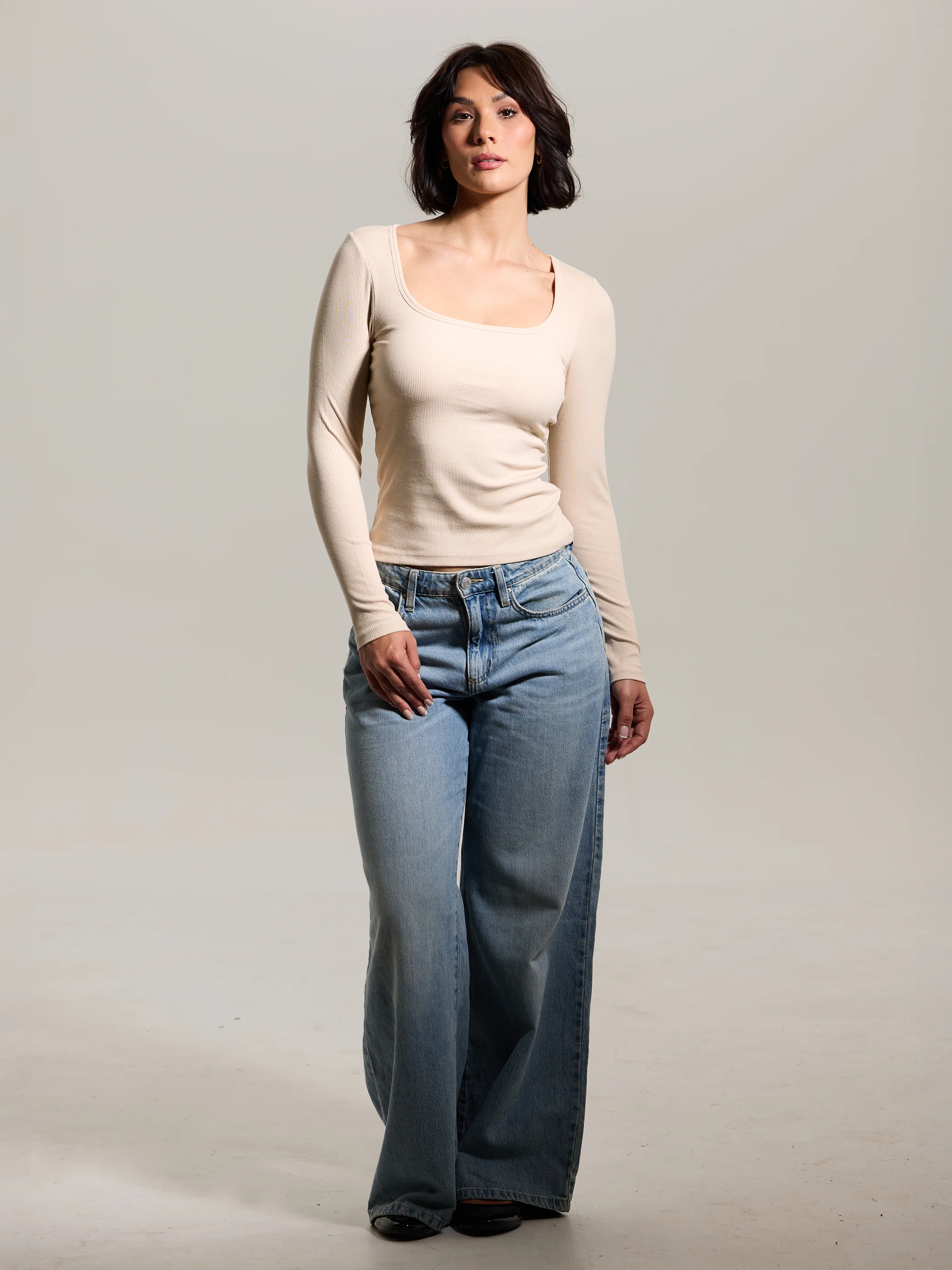 Bamboo Long Sleeve Scoop Neck Brami (Full Length) - Image 10