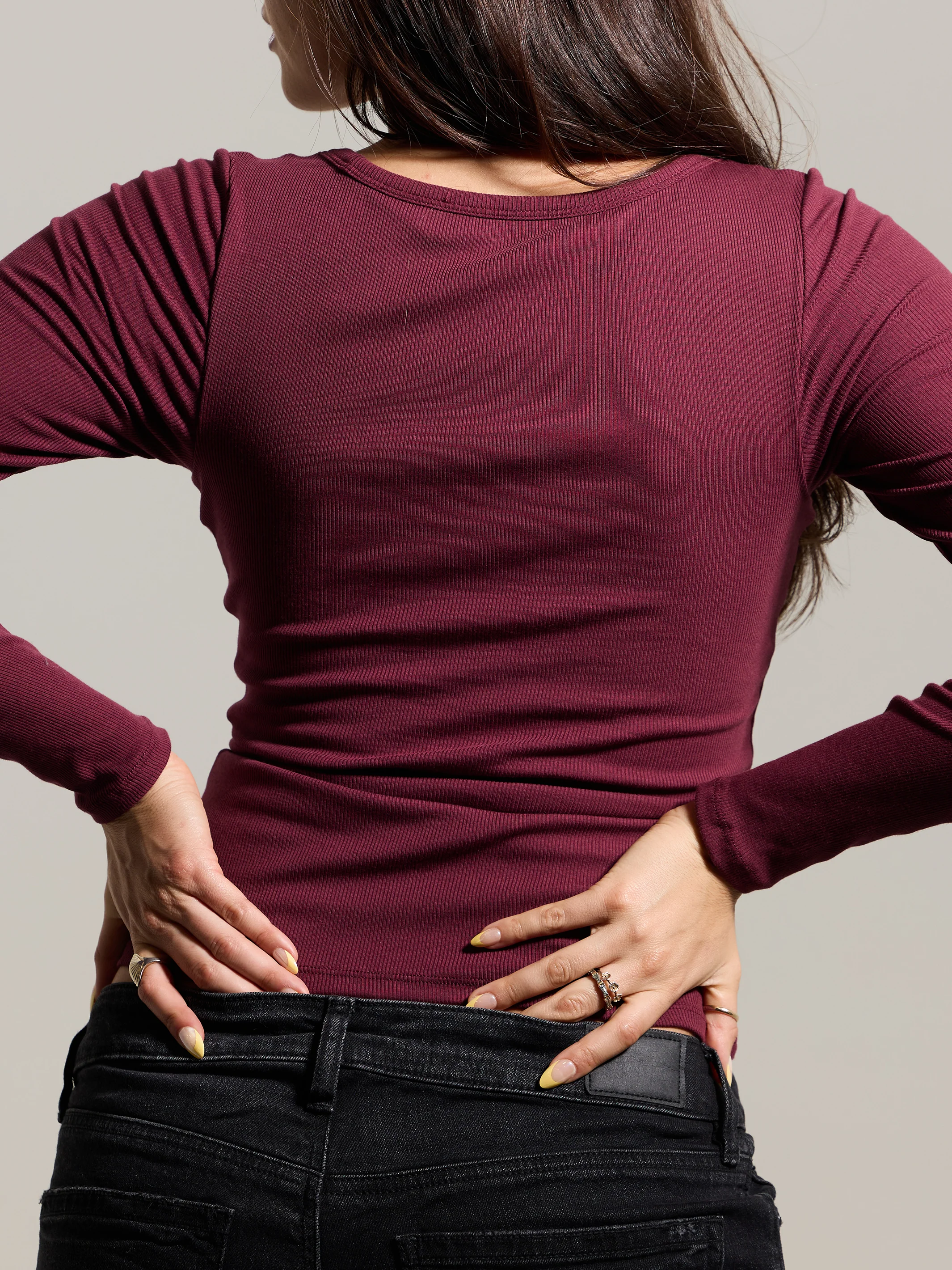 Bamboo Long Sleeve Scoop Neck Brami (Full Length) - Image 13