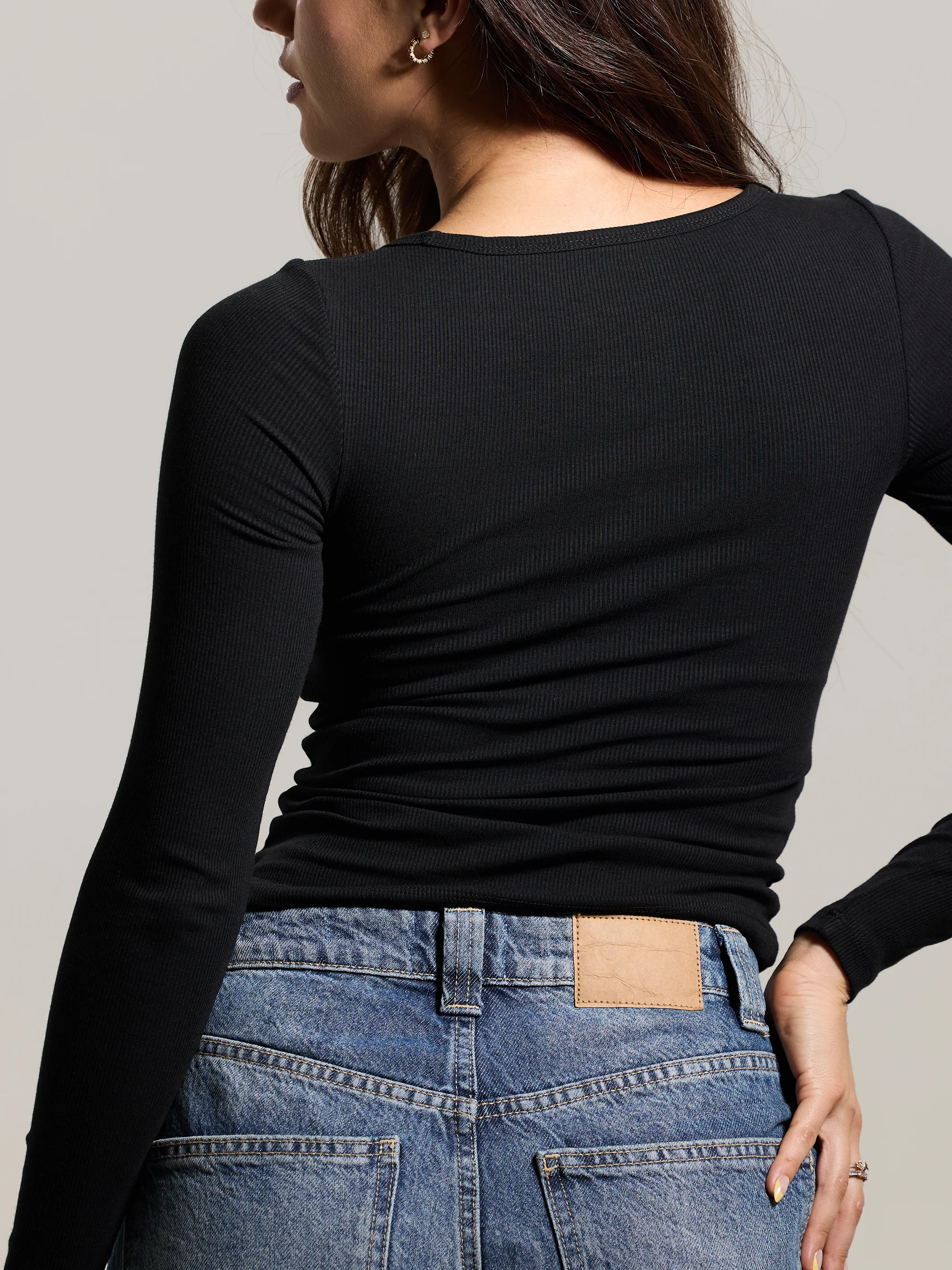 Bamboo Long Sleeve Scoop Neck Brami (Full Length) - Image 17