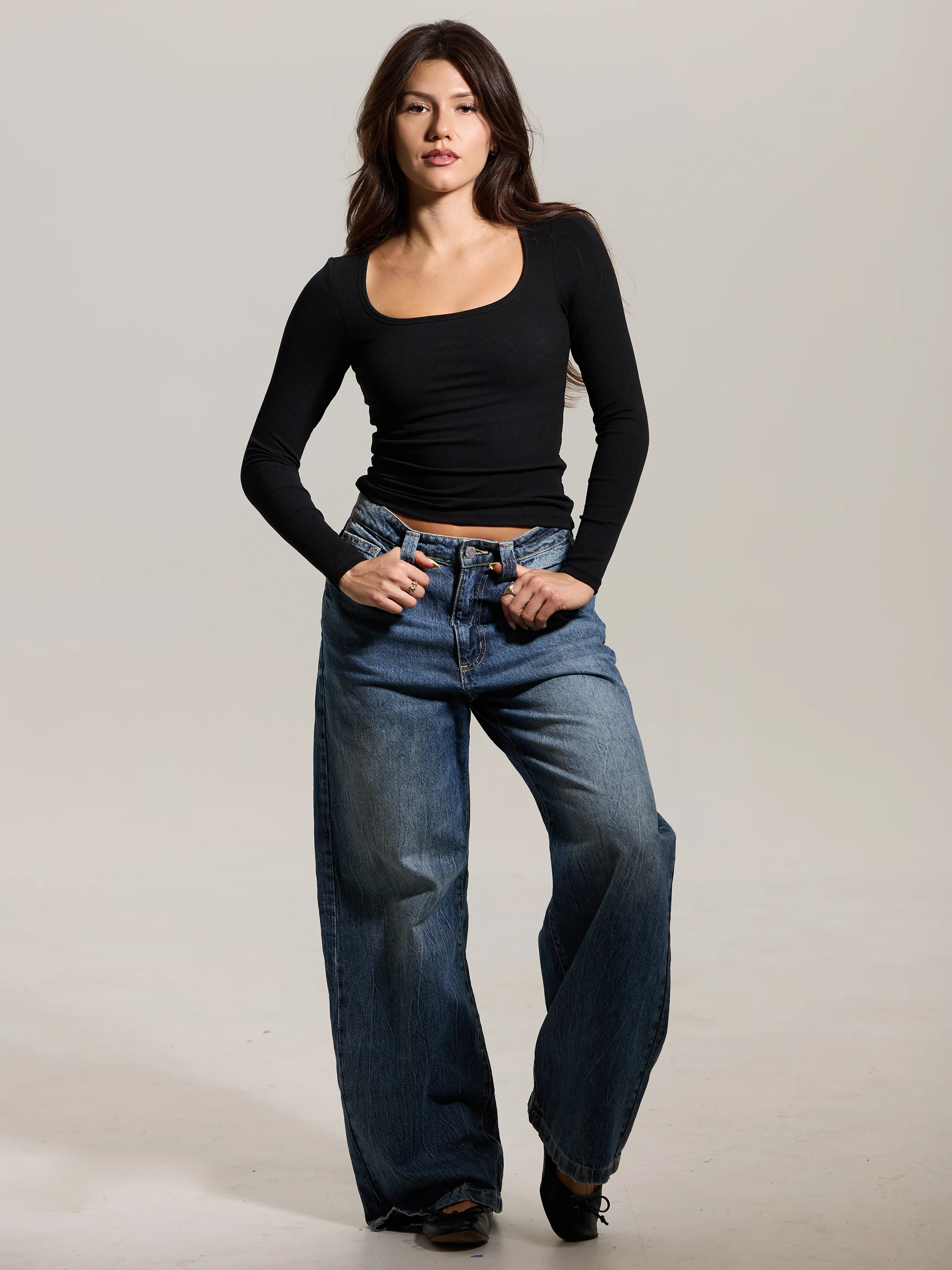 Bamboo Long Sleeve Scoop Neck Brami (Full Length) - Image 18