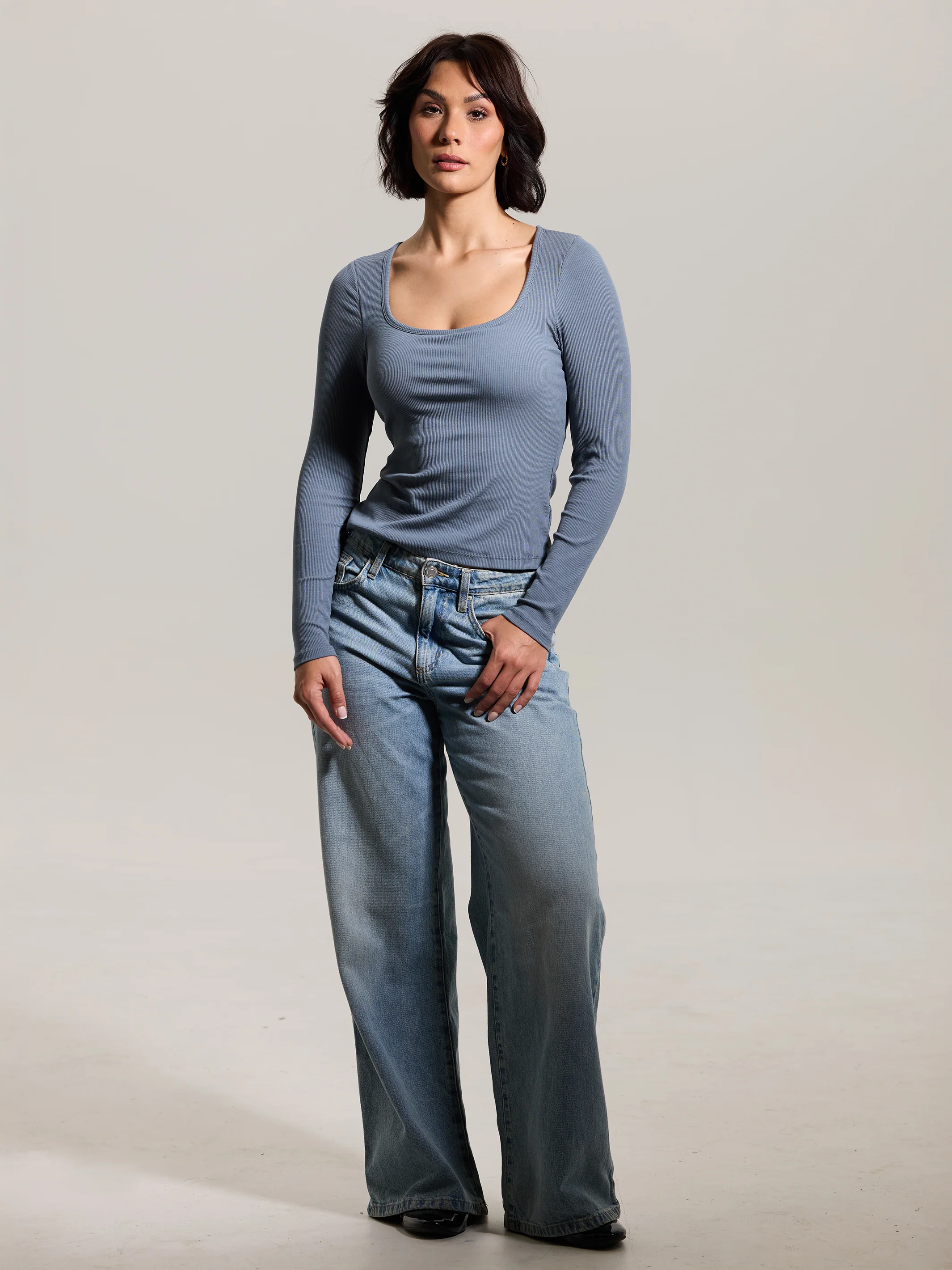 Bamboo Long Sleeve Scoop Neck Brami (Full Length) - Image 23
