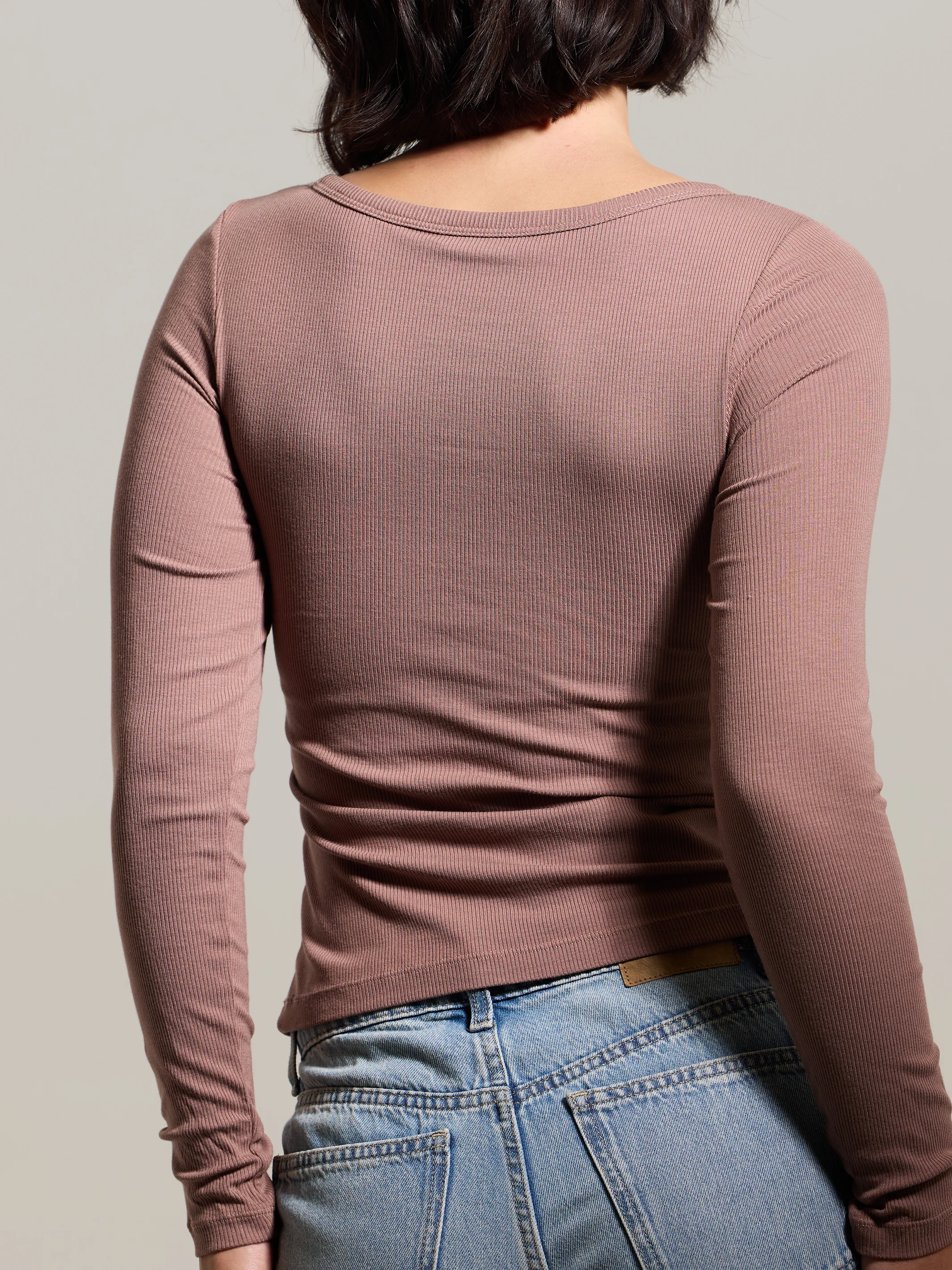 Bamboo Long Sleeve Scoop Neck Brami (Full Length) - Image 4