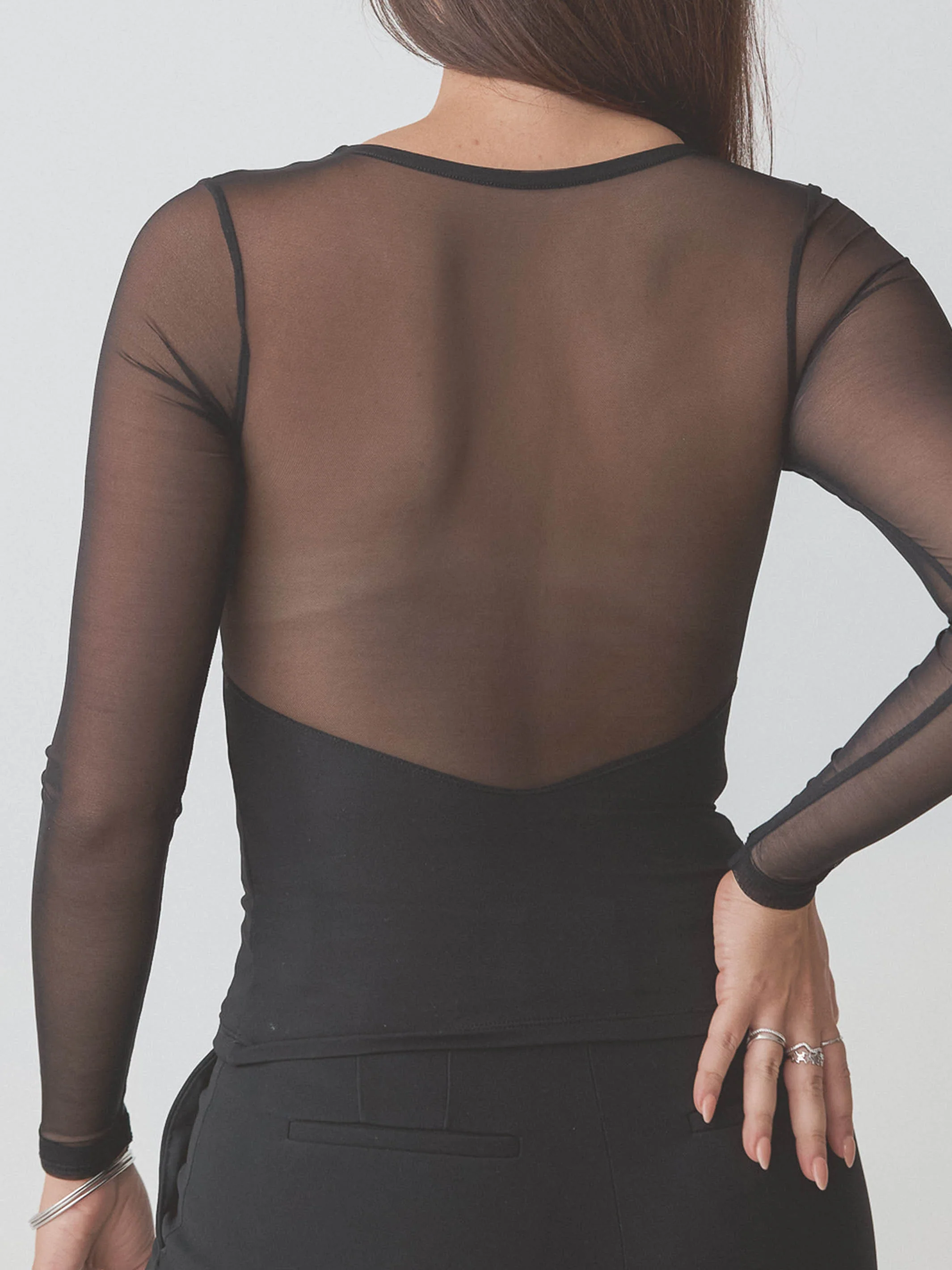 Braless Mesh Back Long Sleeve Brami - Image 12