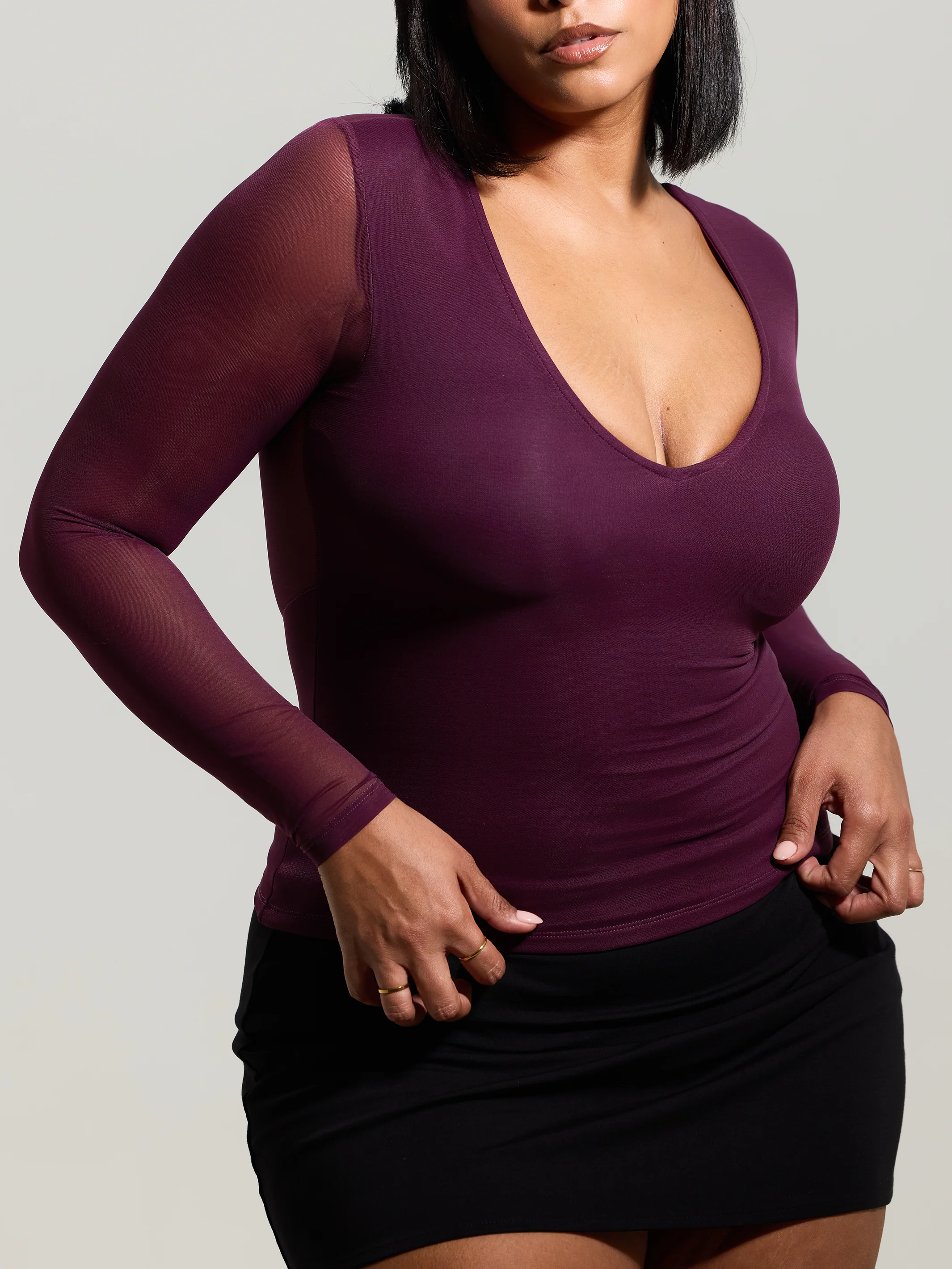 Braless Mesh Back Long Sleeve Brami - Image 14