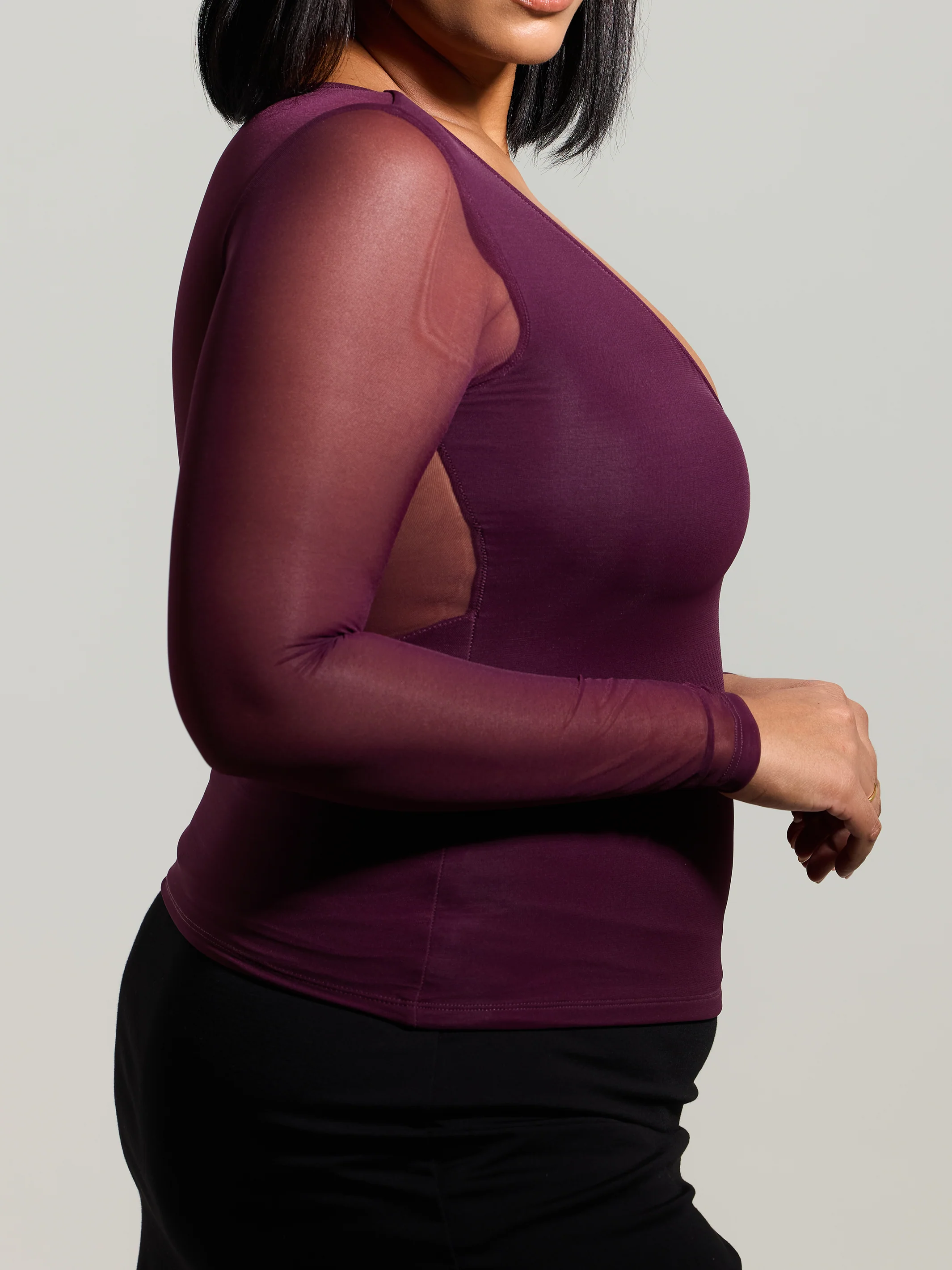 Braless Mesh Back Long Sleeve Brami - Image 15