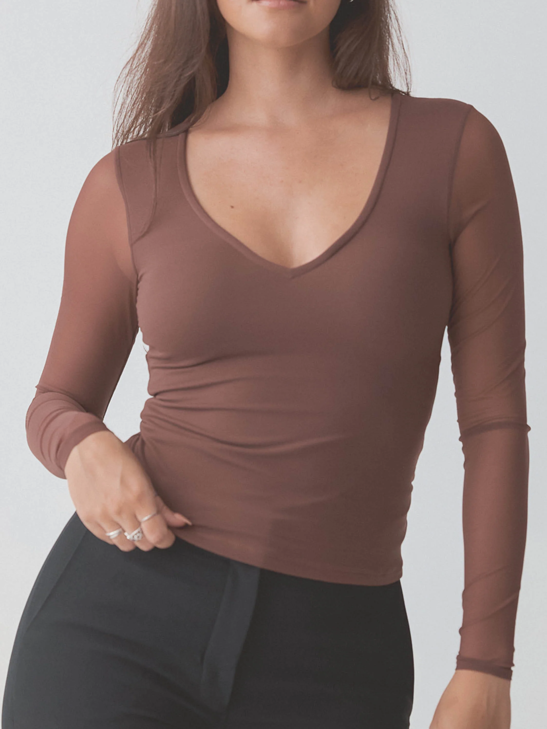 Braless Mesh Back Long Sleeve Brami - Image 5