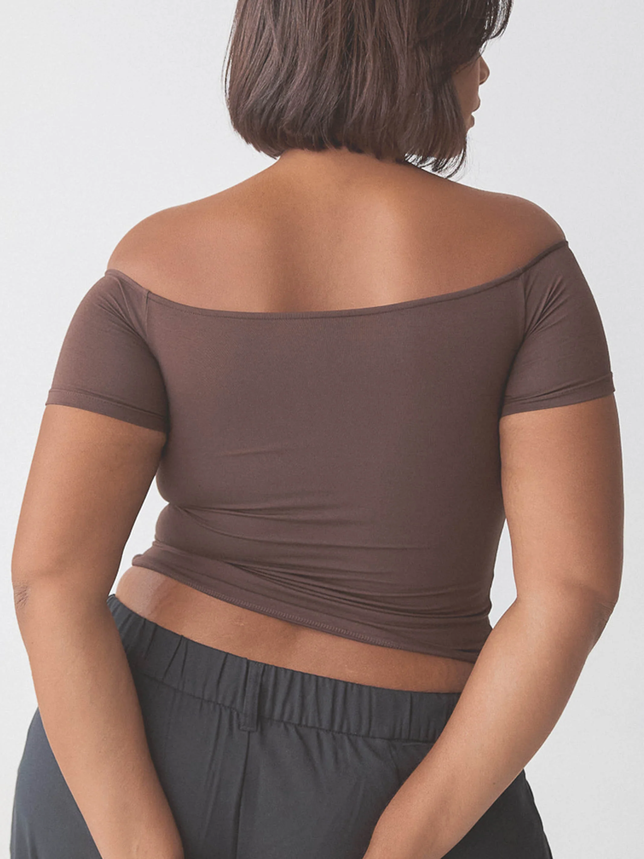 Braless Off The Shoulder Short Sleeve Brami - Image 10