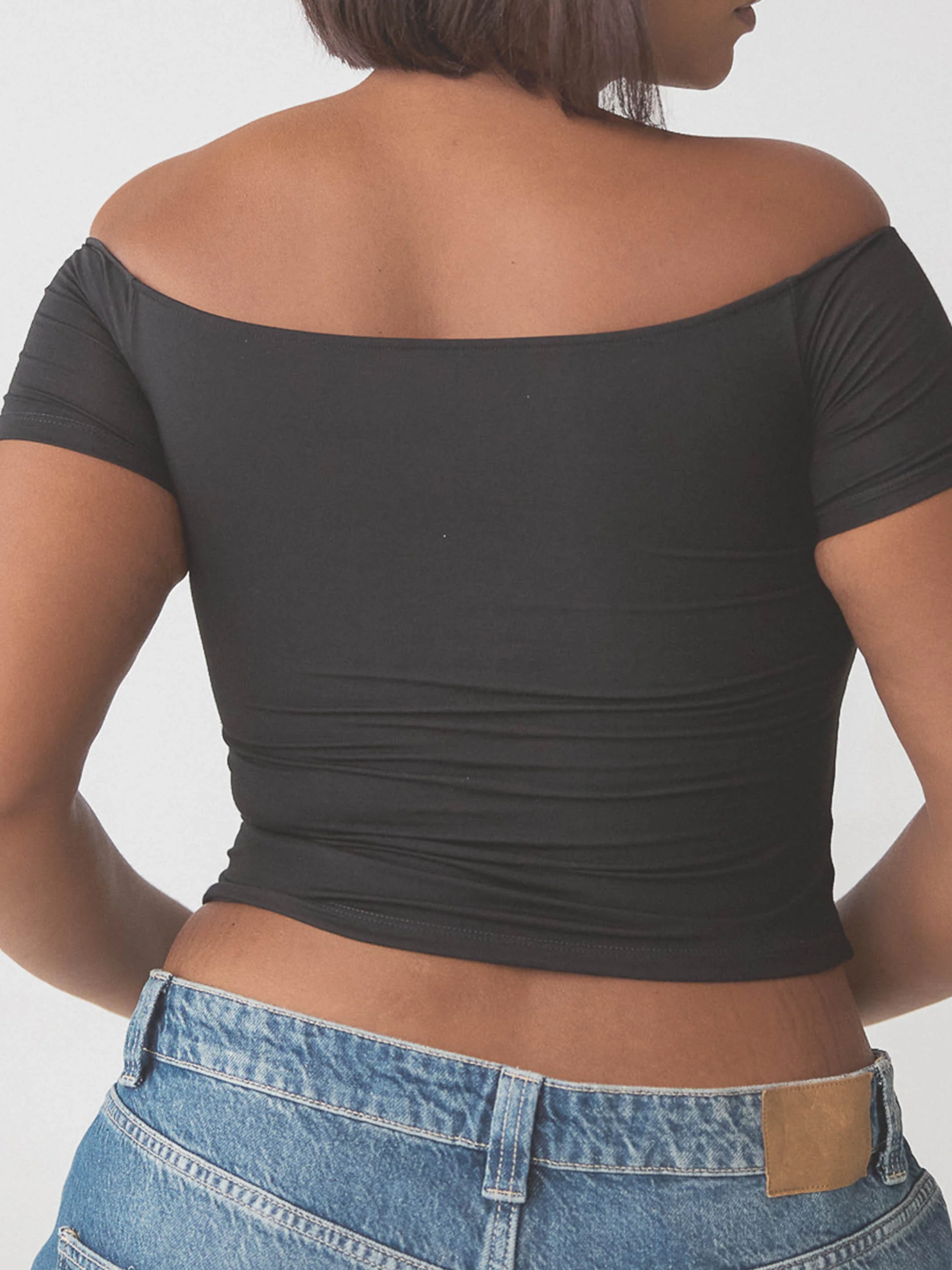 Braless Off The Shoulder Short Sleeve Brami - Image 18