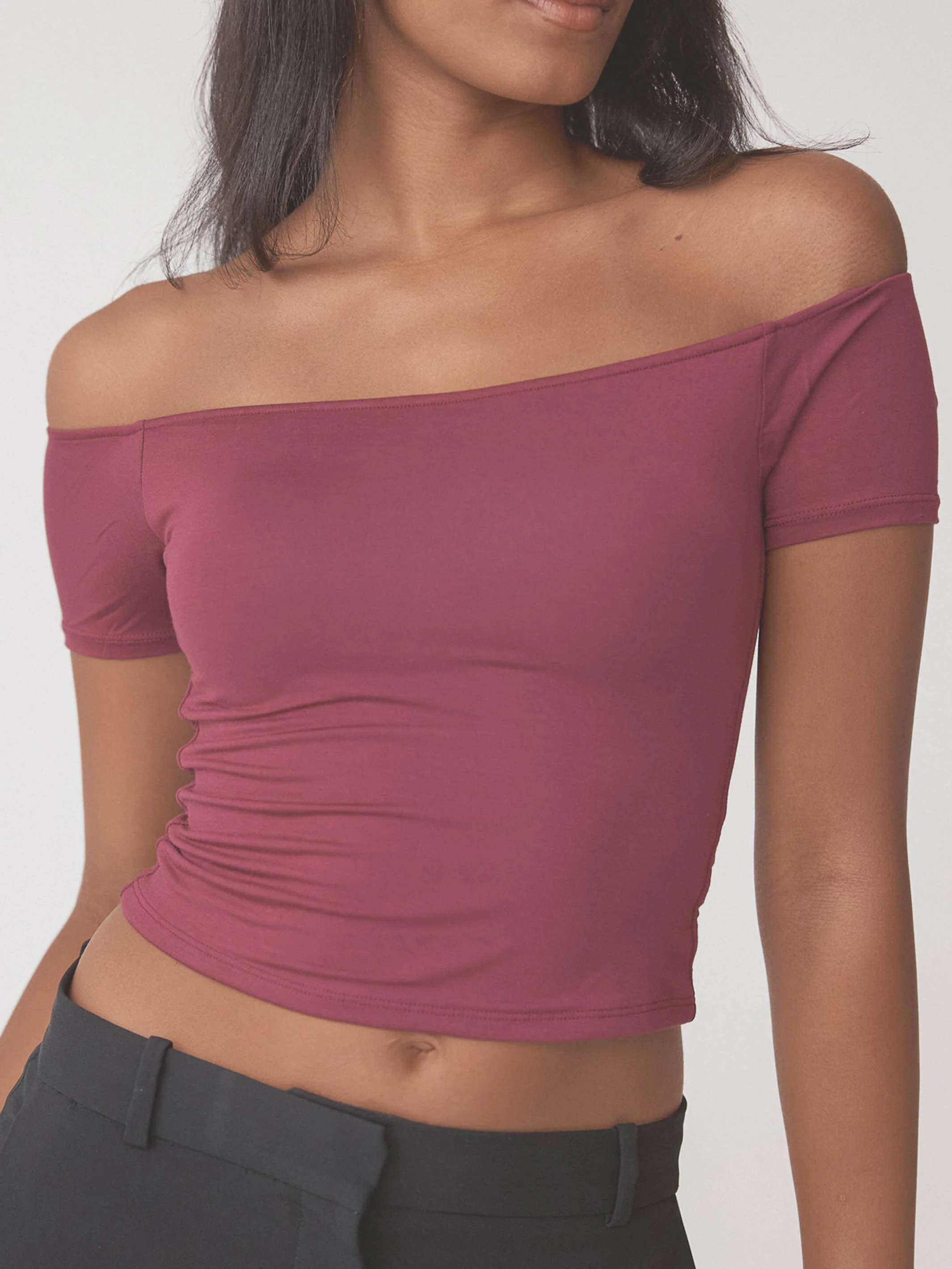 Braless Off The Shoulder Short Sleeve Brami - Image 19
