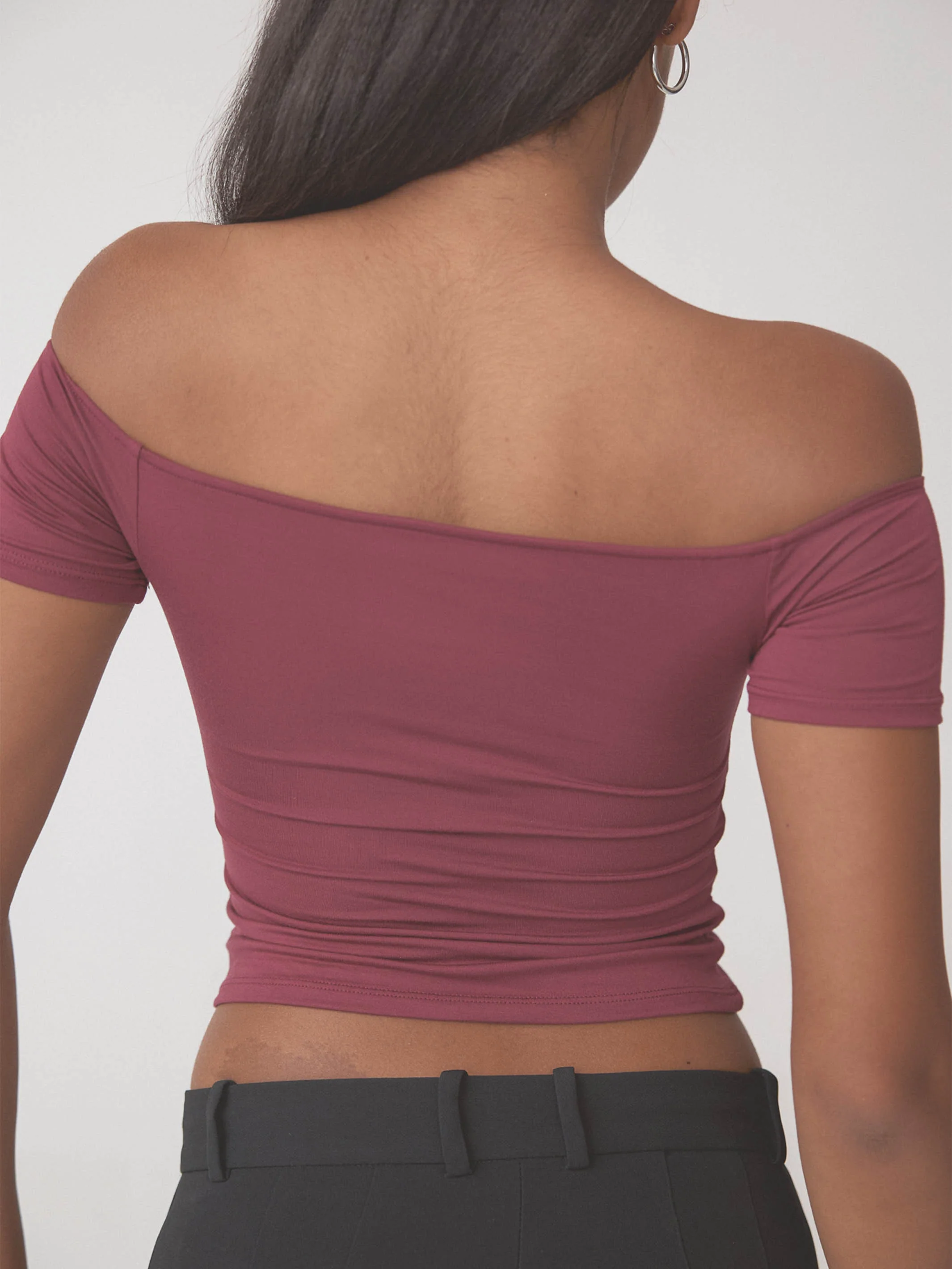 Braless Off The Shoulder Short Sleeve Brami - Image 21