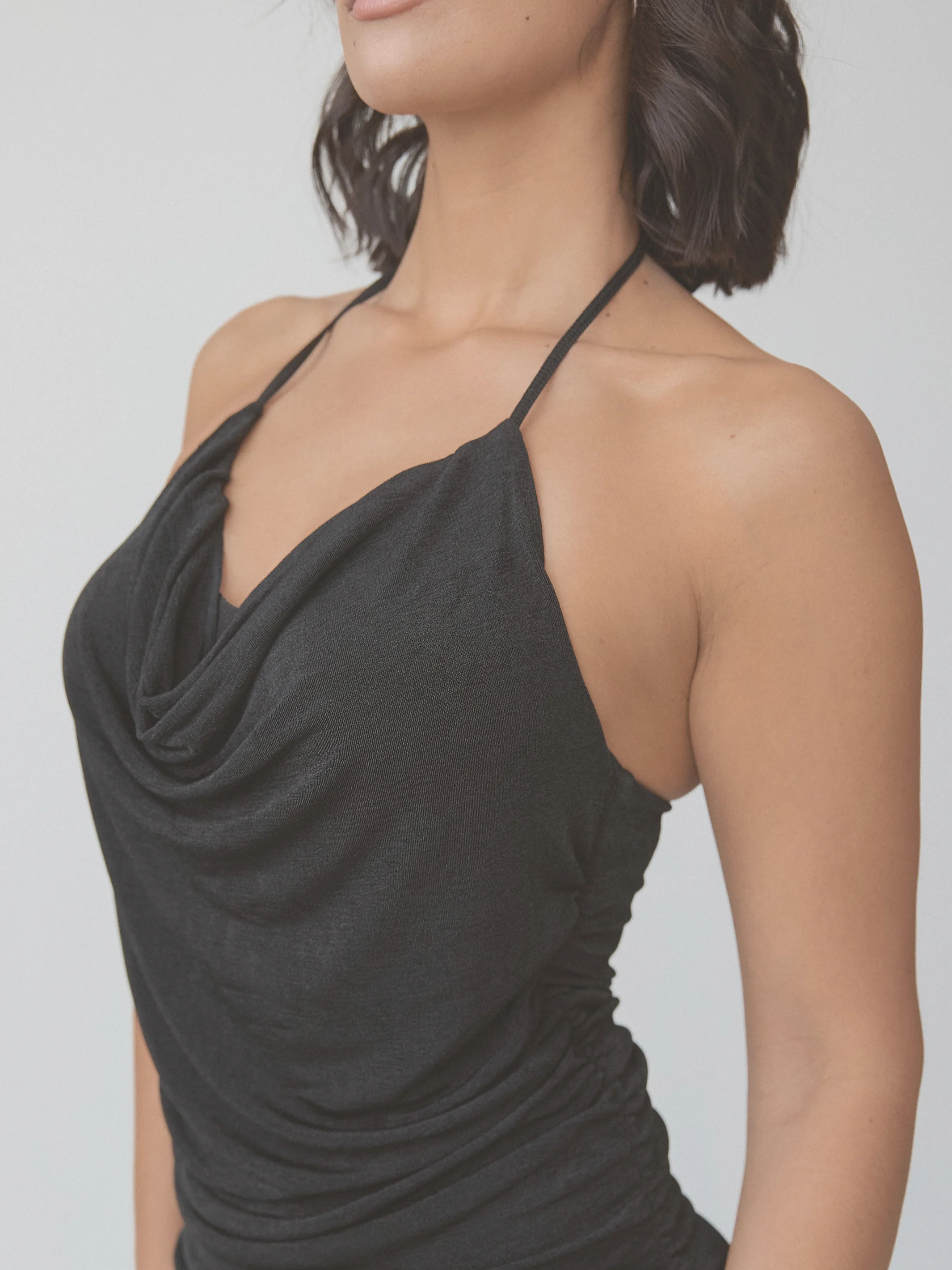 Cowl Neck Halter Midi Dress - Image 7