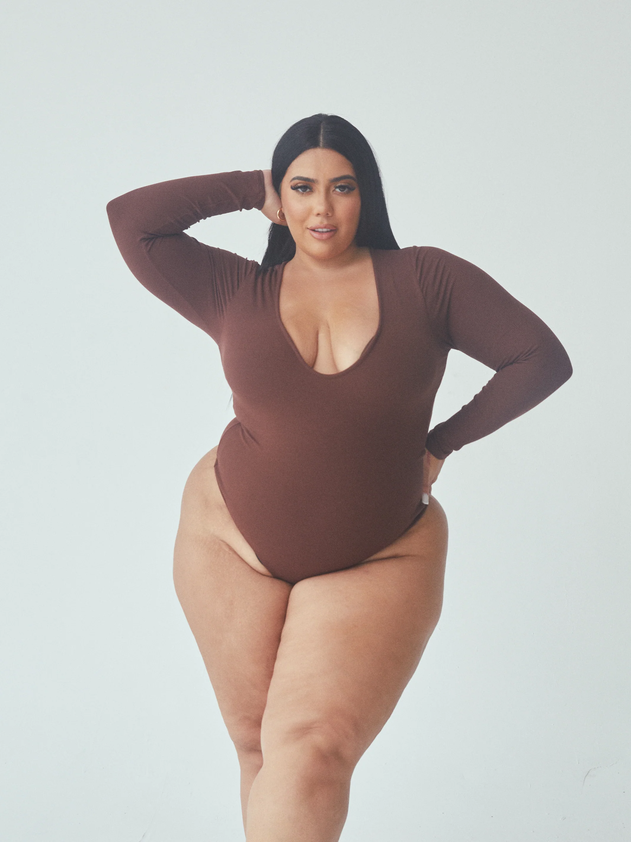 Deep V Long Sleeve Bramisuit - Image 12