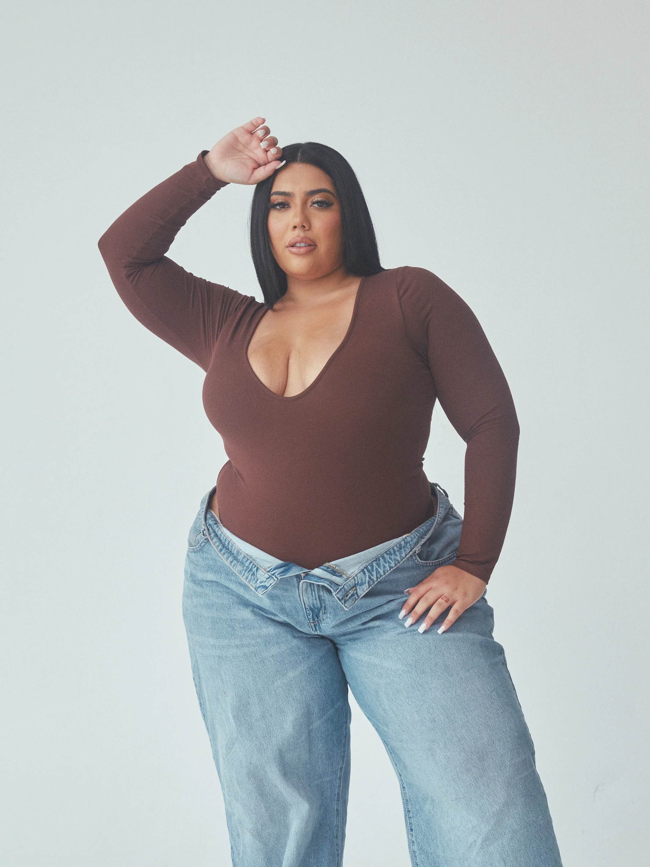 Deep V Long Sleeve Bramisuit - Image 13