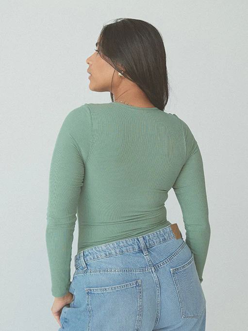 Deep V Long Sleeve Bramisuit - Image 16