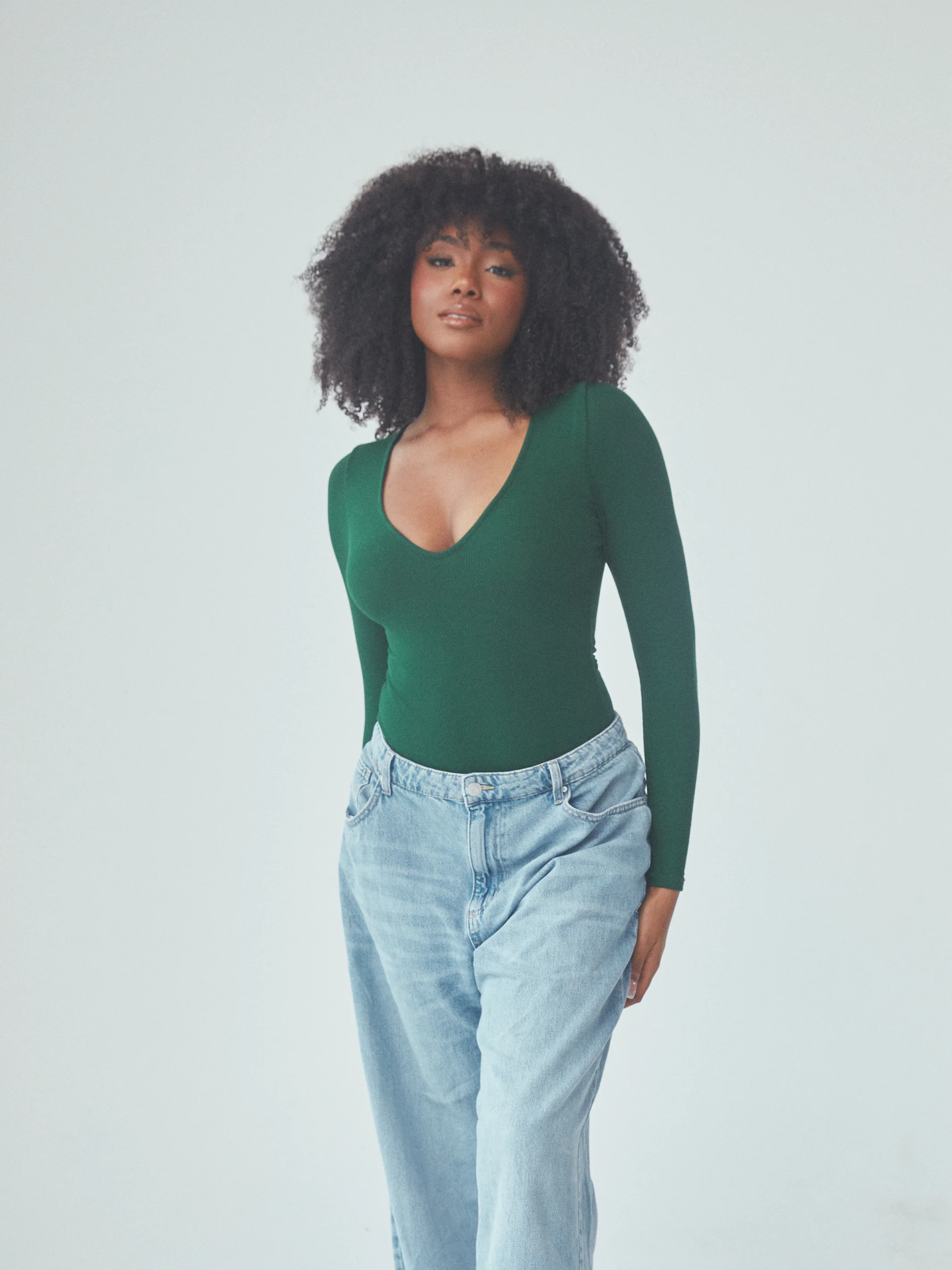 Deep V Long Sleeve Bramisuit - Image 6