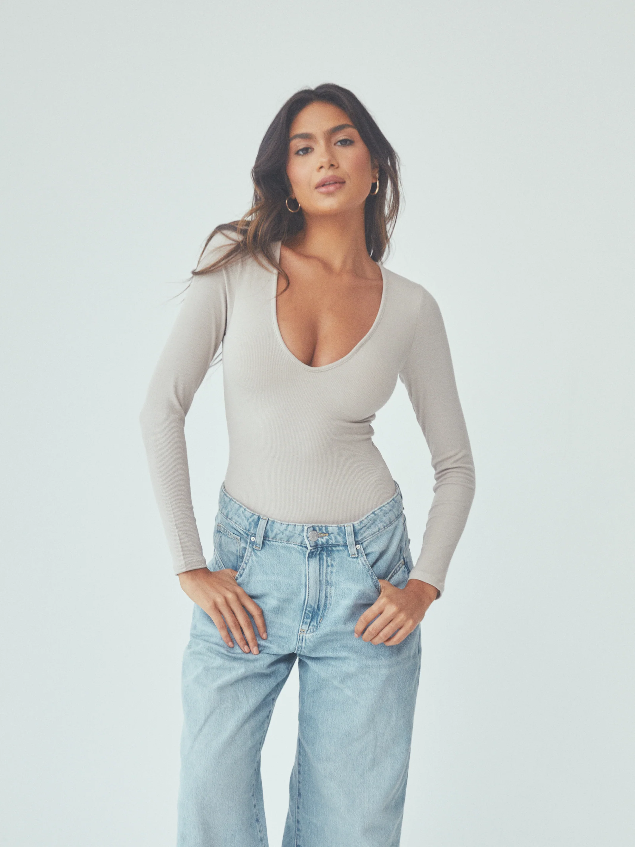 Deep V Long Sleeve Bramisuit - Image 8