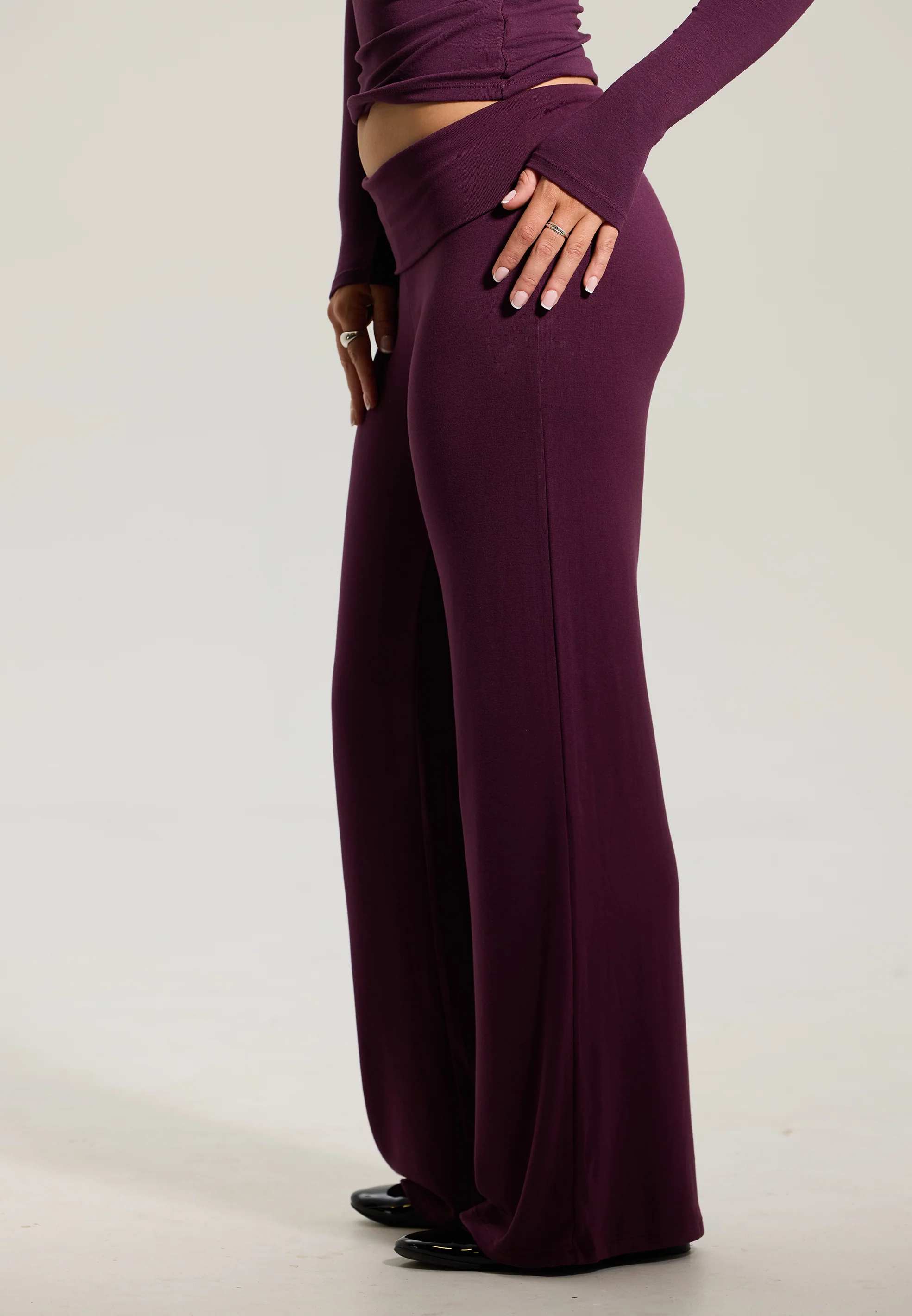 Fold Over Wide Leg Pants - Image 10