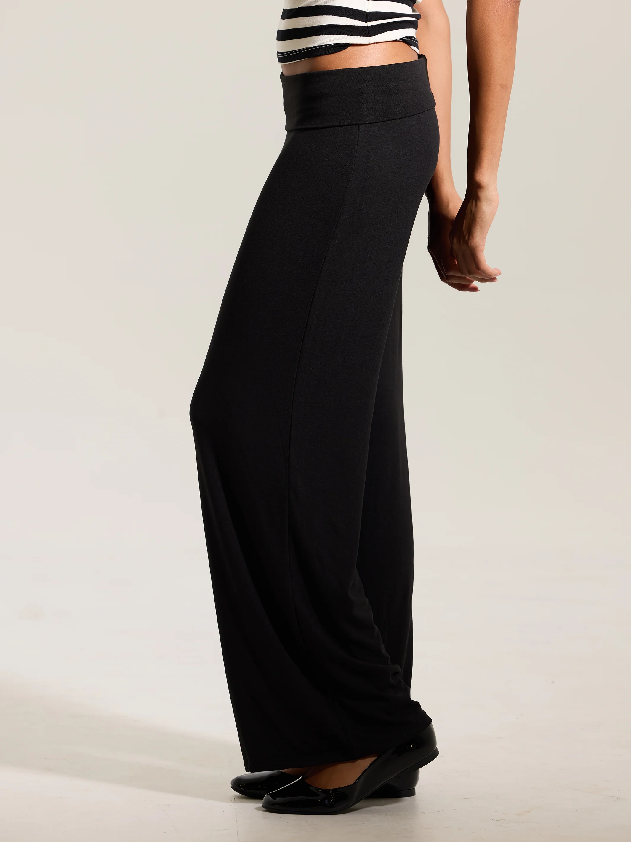 Fold Over Wide Leg Pants - Image 3