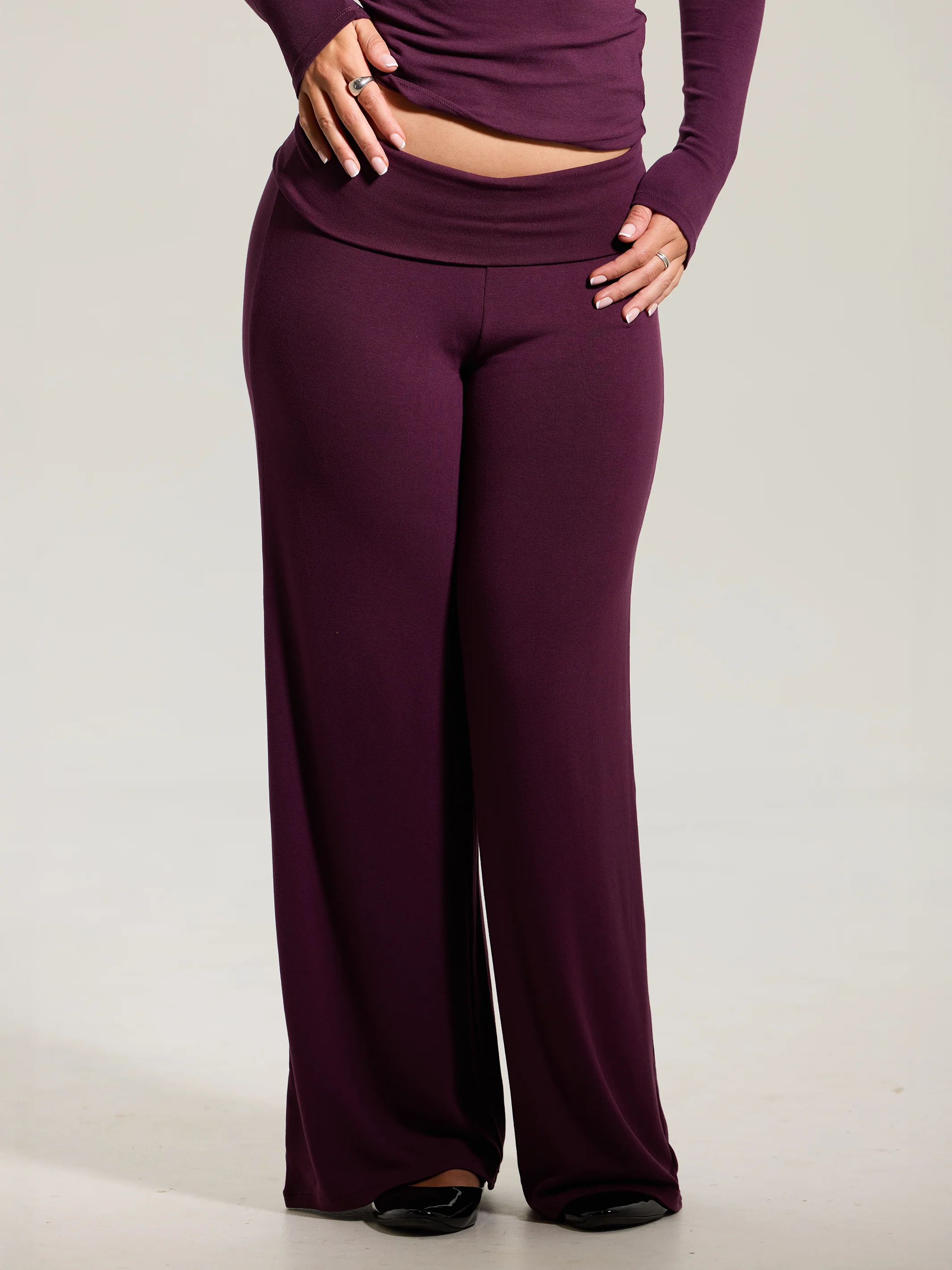 Fold Over Wide Leg Pants - Image 8