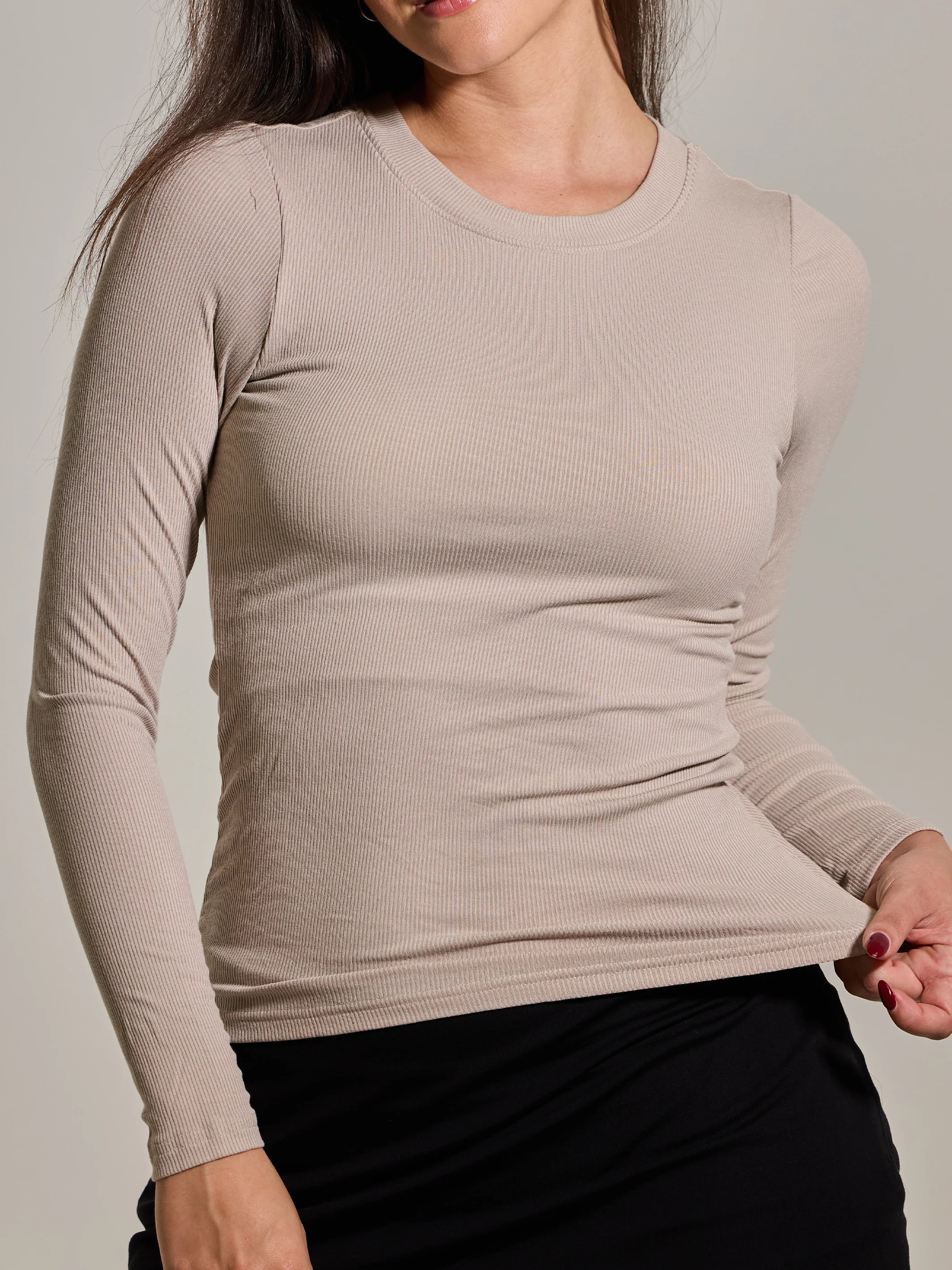 Ribbed Crew Neck Long Sleeve - Image 26