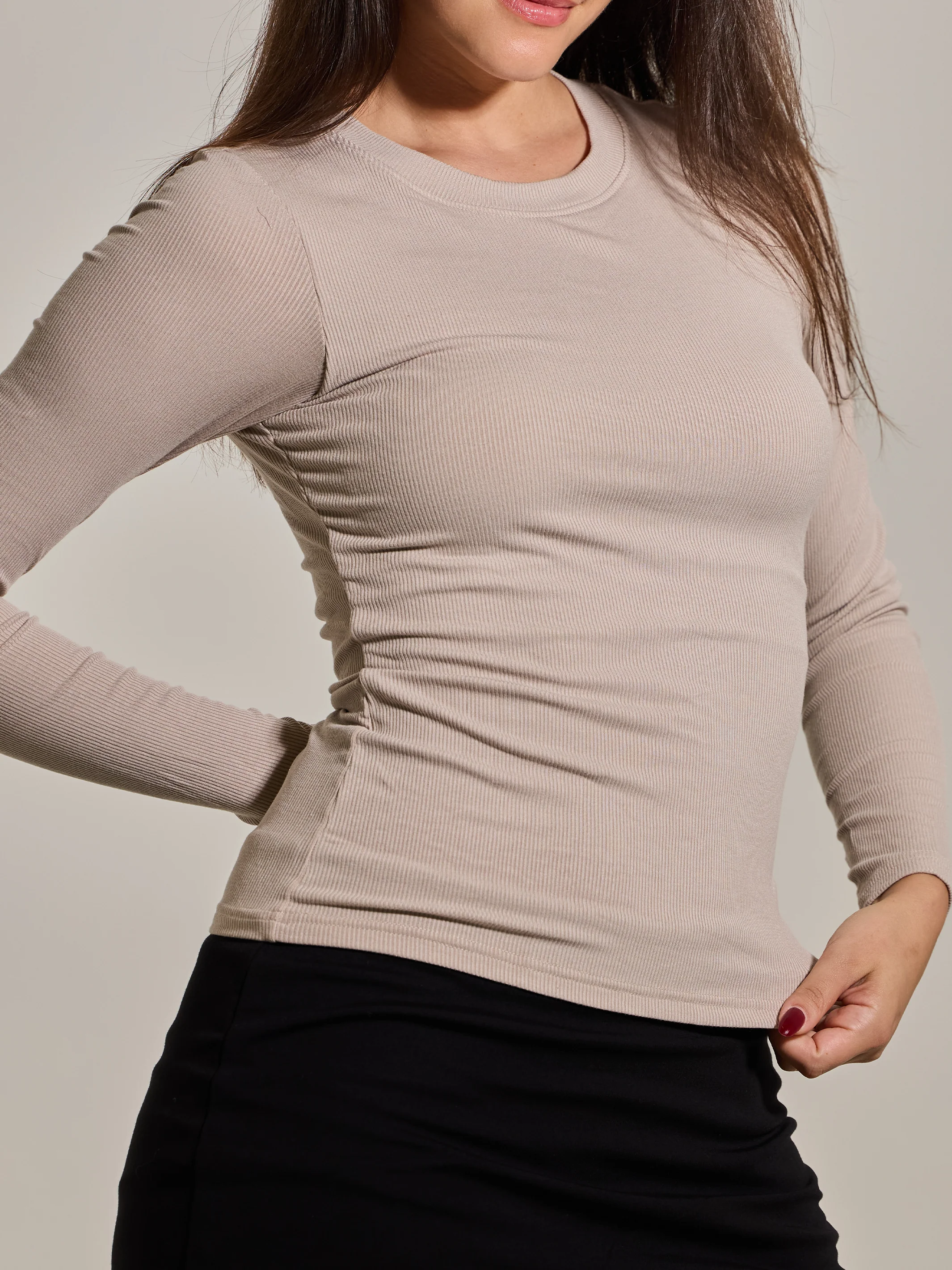 Ribbed Crew Neck Long Sleeve - Image 28