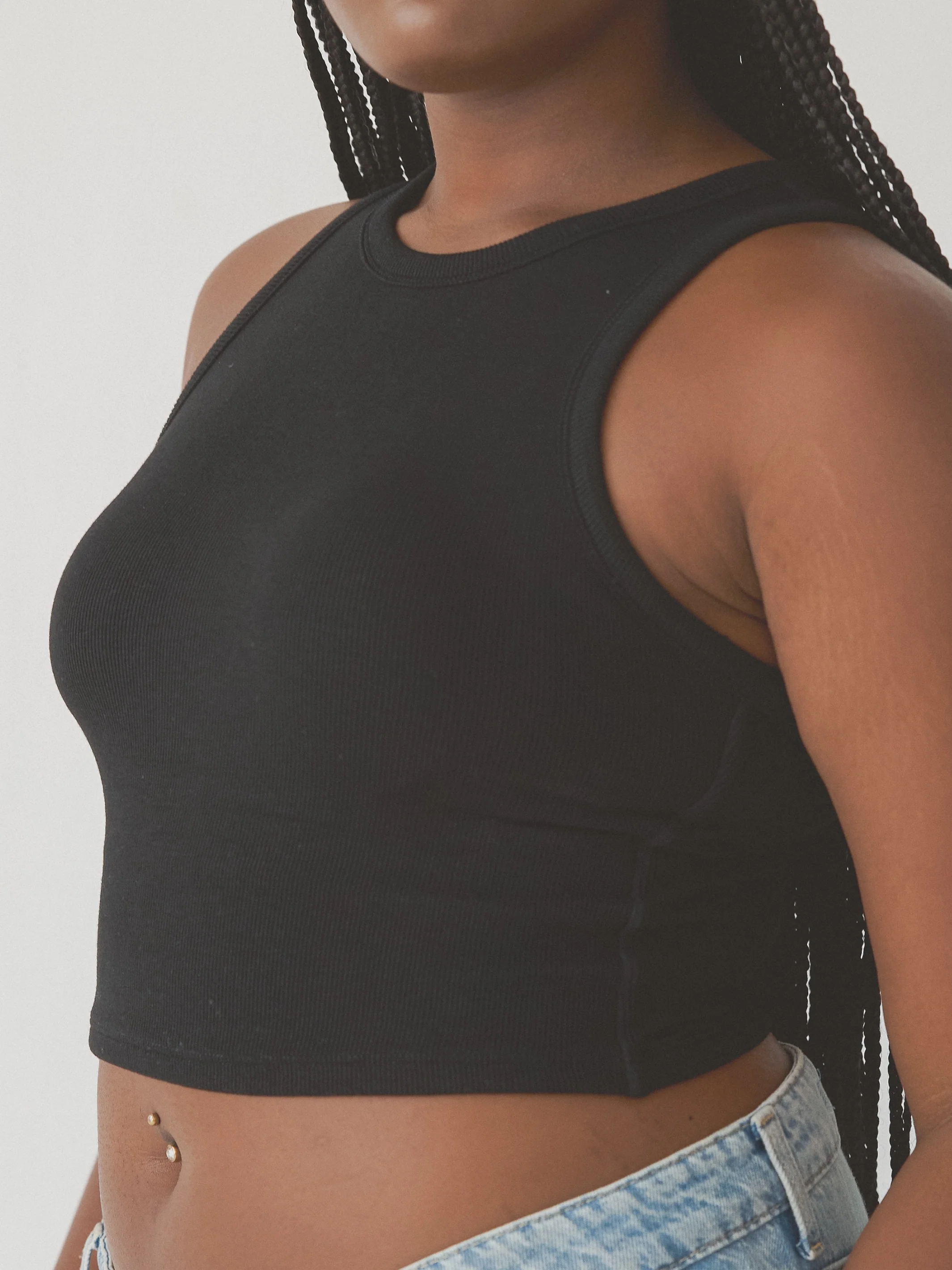 Chunky Binding Ribbed High Neck Brami (Crop) - Image 7