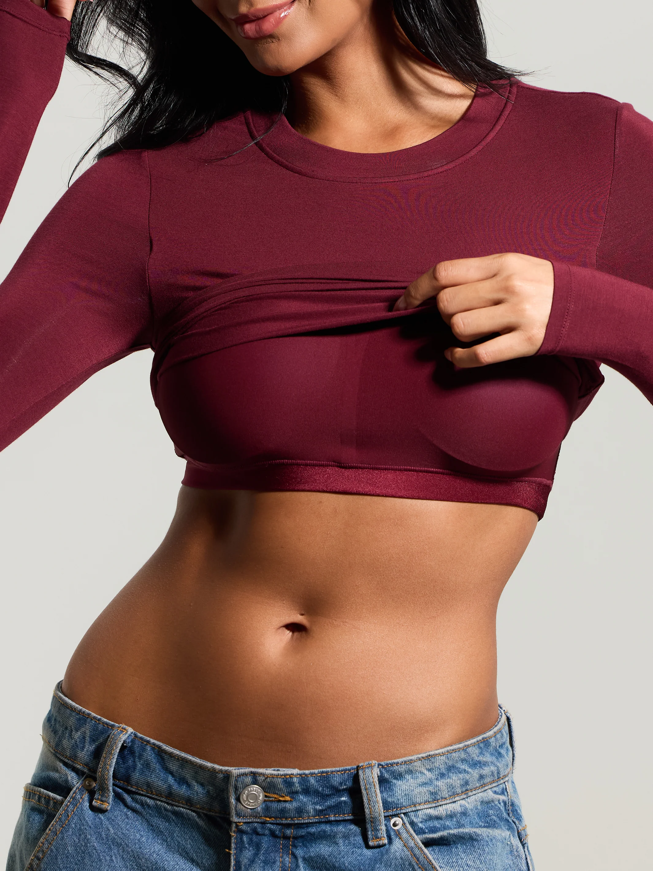 Crew Neck Braless Long Sleeve - Image 14