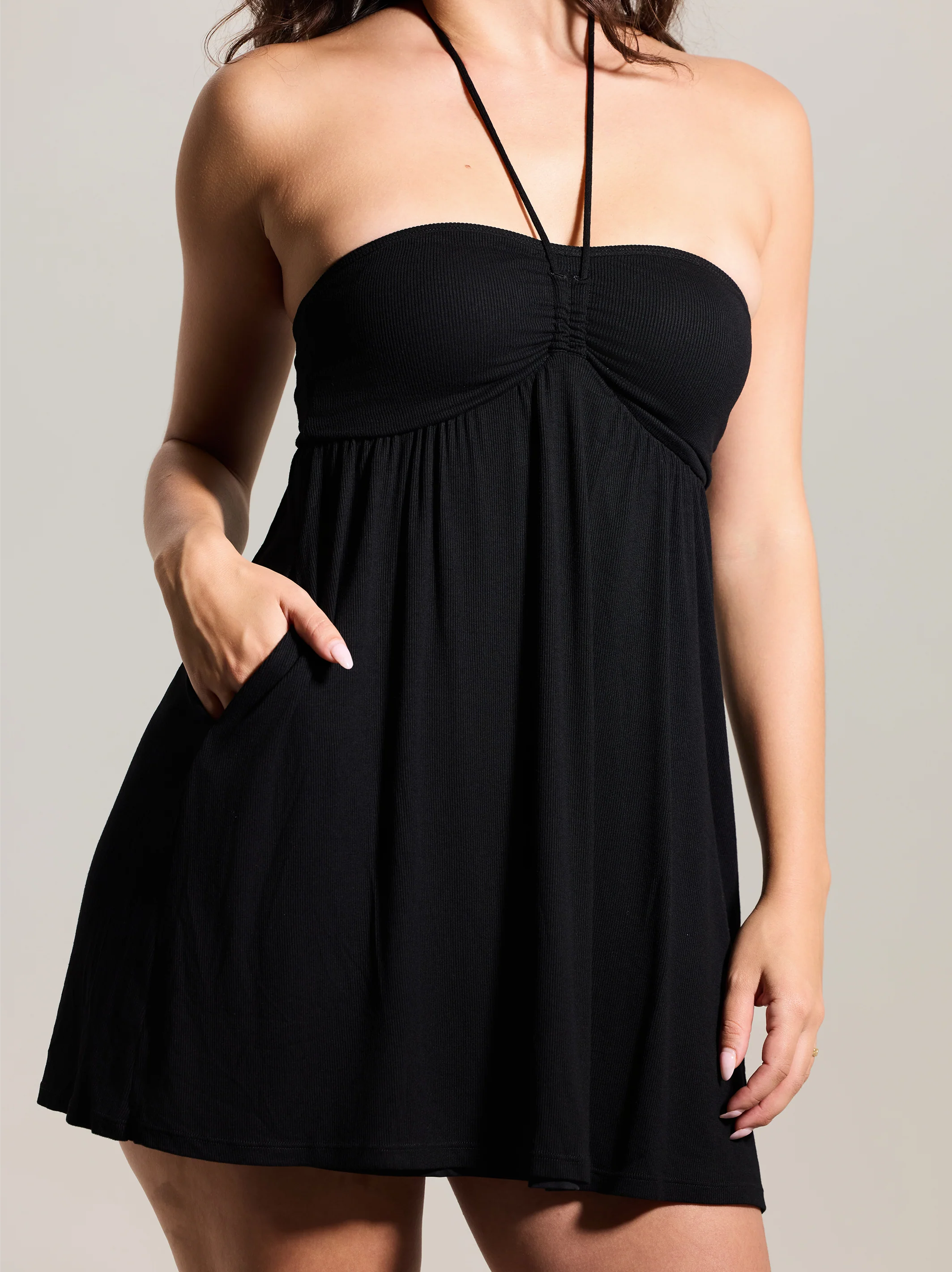 Tube Top Halter Tie Mini Dress - Image 7
